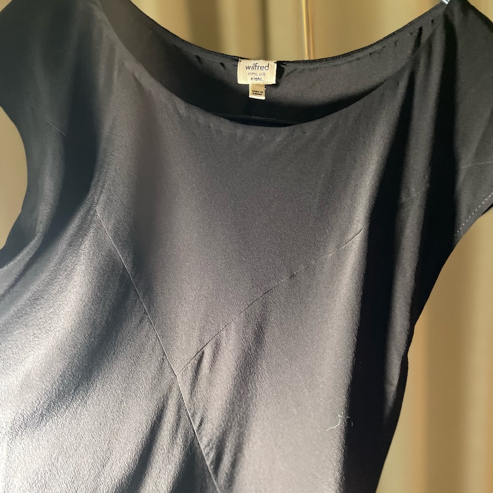 Aritzia Wilfred black silk bias cut maxi dress